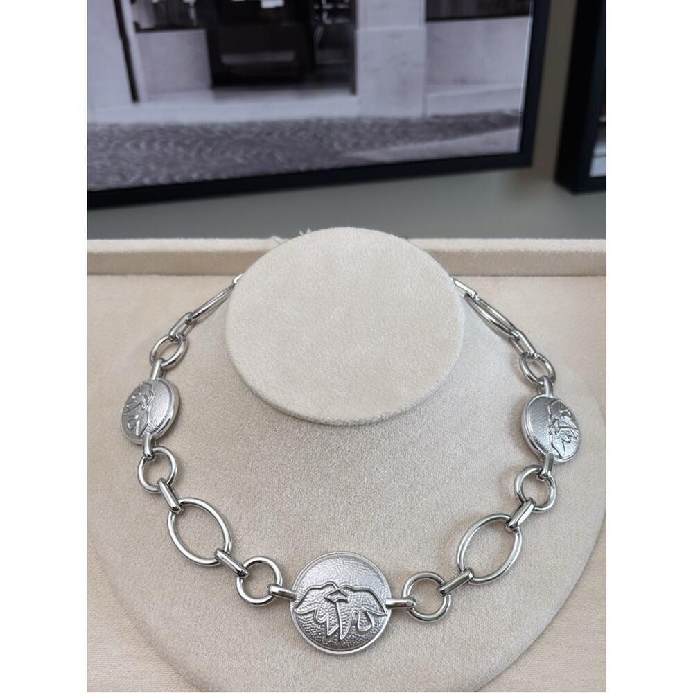 Nina Ricci Rhodium Plated Necklace 16” Length
